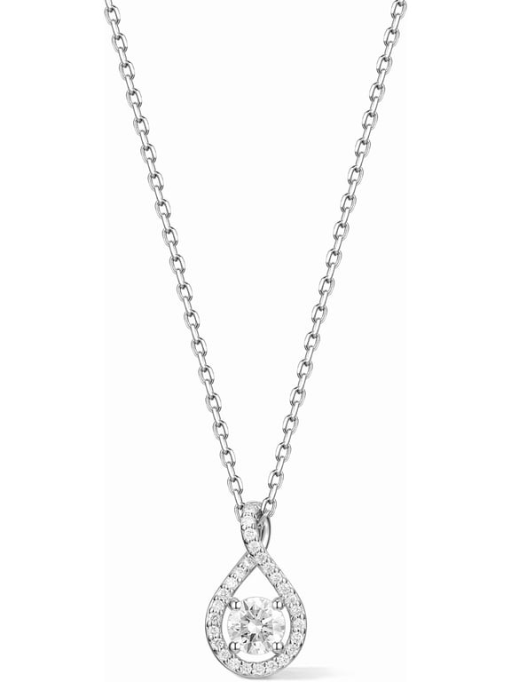 0.65 Ct Lab Grown Diamond Sterling Silver Eternal Radiance Infinity Pendant Necklace for Women with D-E Color, VS Clarity, 16-18" Chain