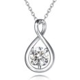 thumbnail image 1 of FANCIME Sterling Silver Infinity CZ Cubic Zircon Pendant Necklace for Women with April Birthstone, 16"+2" Chain, 1 of 8