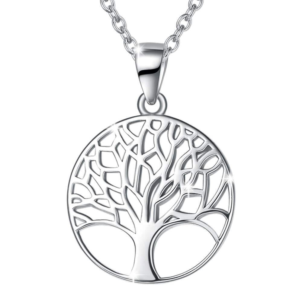 Fancime Sterling Silver Necklace For Women Family Tree Of Life Pendant 