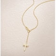 thumbnail image 1 of FANCIME Yellow Gold Plated 925 Sterling Silver High Polished Infinity Cross Adjustable Choker Pendant Lariat Necklace Y Necklace Jewelry for Women, 18", 1 of 8