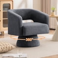 thumbnail image 1 of FANCROU Velvet Swivel Accent Chair, Mid Century 360 Degree Swivel Chair, Reading Lounge Chair, for Living Room, Bedroom, Living Room, Office, Gray, 1 of 8