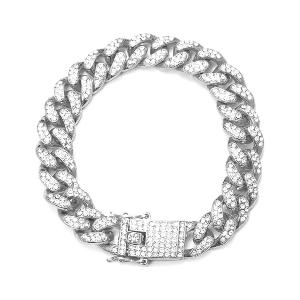 Iced Out Cuban link Bracelet for Men in 925 Silver – Karizma Jewels