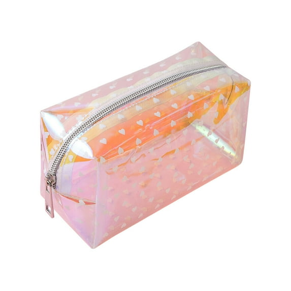 Tssuoun Holographic Makeup Bag Fashion Travel Cosmetic Bag Large Toiletry Bag Makeup Organizer for Women