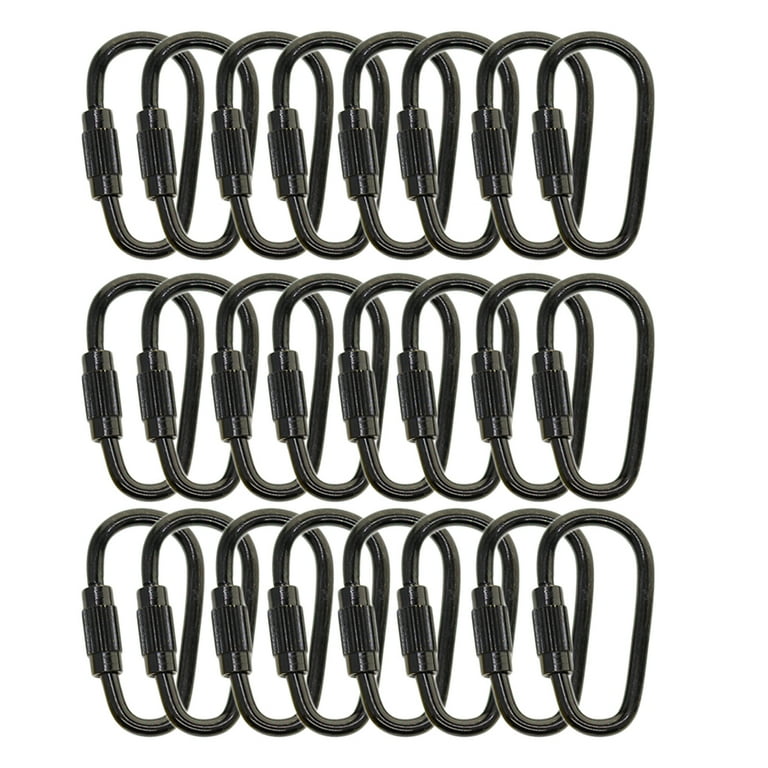 Tssuoun Pack of 24 D Ring Locking Carabiner Keychain Mini Hooks Spring Lock Climbing Carabiners Clips Holder Gifts for Traveling Black Walmart