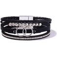 thumbnail image 1 of FANCY SHINY Boho Wrap Bracelets Leather Cuff Bangle Gold Beaded Bracelets for Women Stackable Infinity Bracelets Jewelry with Clasp, 1 of 14