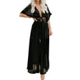thumbnail image 1 of FANCYINN Long Black Beach Coverups for women Kimono Bikini Cardigan Swimsuit Summer Flowy Dress Beachwear M, 1 of 6