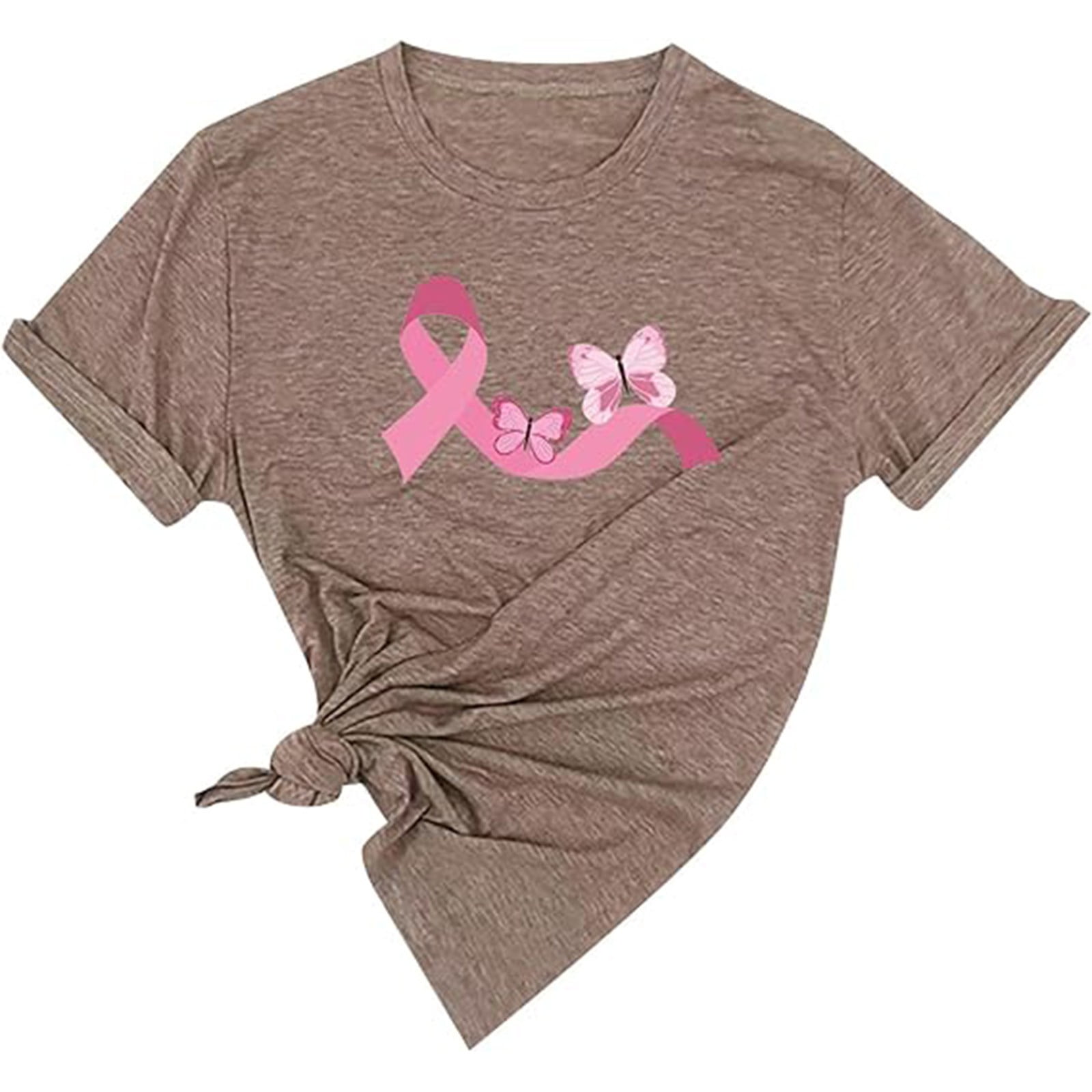 FANDANIV Cool Shirts For Women Cancer Red Ribbon Casual Ribbon Graphic