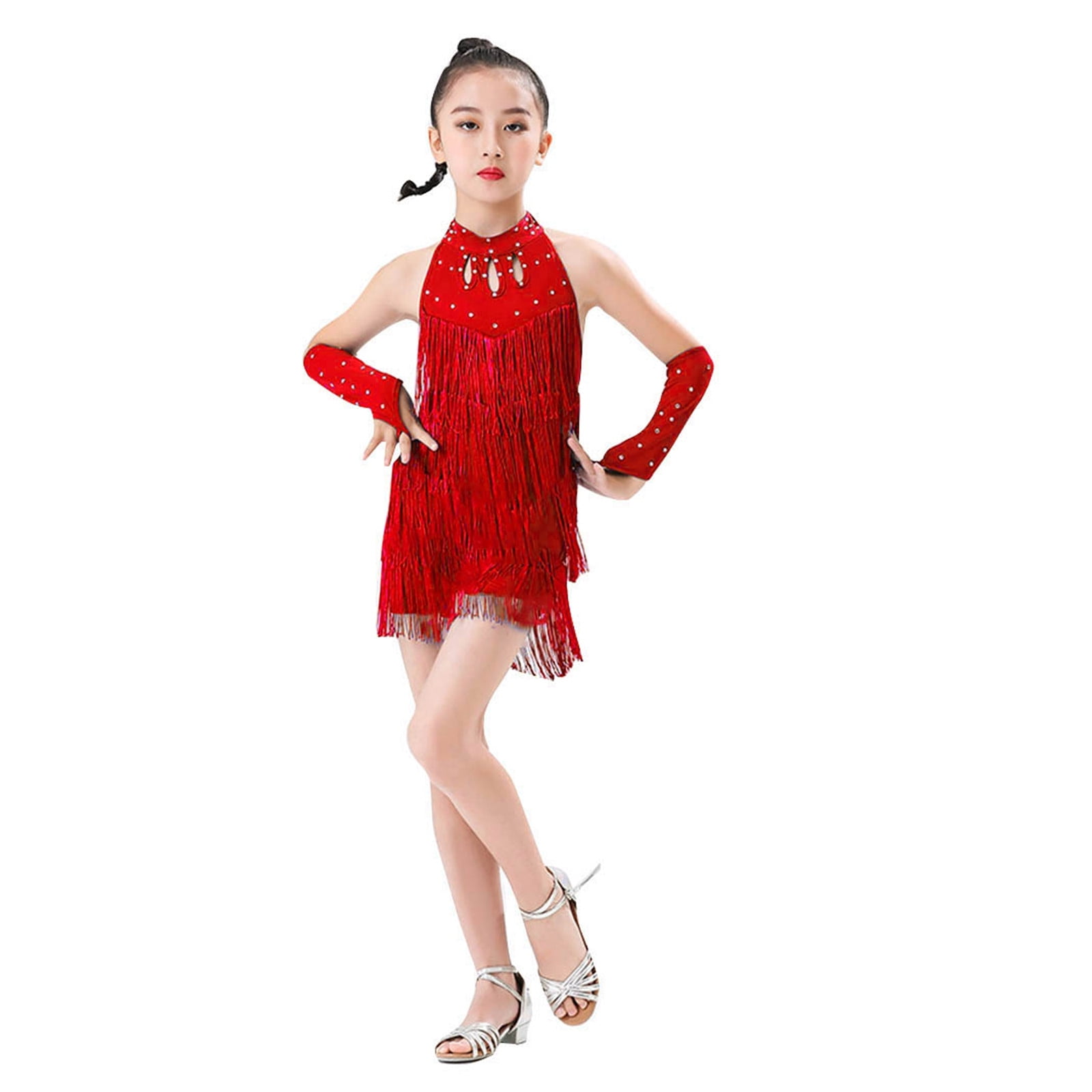 FANDANIV Girls Dressy Jumpsuits Performance Clothing Latin Dance