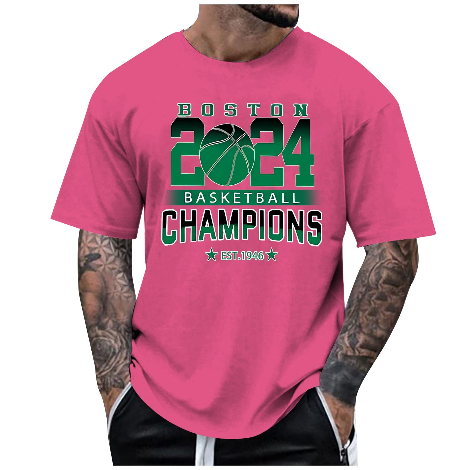 FANDANIV Plain Tshirts For Men Fans 2024 Basketball Gifts Dailywear