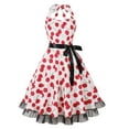 FANDANIV Women'S Maxi Dress 2024 Fall Vintage Print Suspenders Cocktail