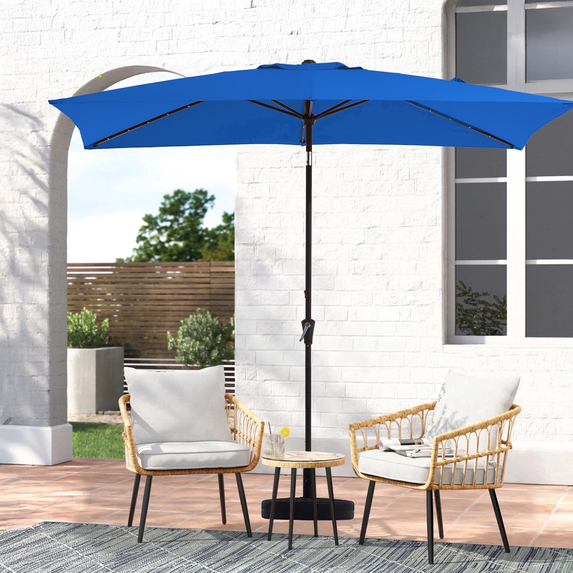 6.5 x10 rectangular patio umbrella RoyalCraft x 10 Ft Aluminum Pole, Outd The extra piece of fabric at the top of the umbrella allows wind and heat venting Ayge 6.5x10FT Rectangular Patio Umbrella