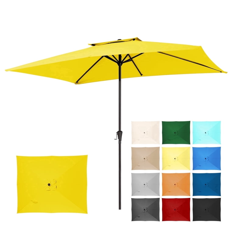 6 yellow patio umbrella Business & Pleasure Co. The and teakwood accentsensures long Italian 6 ft Umbrella Acrylic