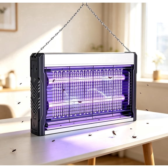 FANDLISS 3200V Electric Bug Zapper, USB Mosquito Killer Trap with 1.5M Cable & Hanging Chain, Removable Insect Tray, Indoor Outdoor Fly Bug Catcher for Home Office Garage