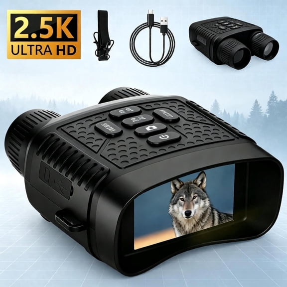 FANDLISS Digital Night Vision Binoculars, Digital Zoom Night Vision Goggles, Infrared Night Vision Scope for Camping, Hunting, Wildlife Observation, Farm Security, Supports Photo & Video Recording