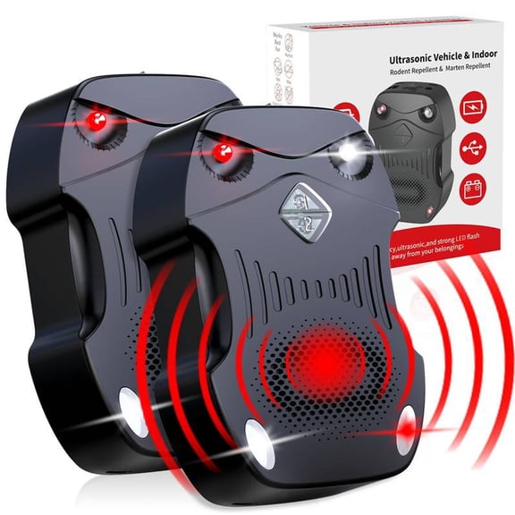 FANDLISS Mouse Repellent, 3-In-1 Mouse Repeller With Adjustable Modes, Ultrasonic Rat Squirrel Repeller for Car Garage, Indoor, Kitchen, Warehouse, Outdoor