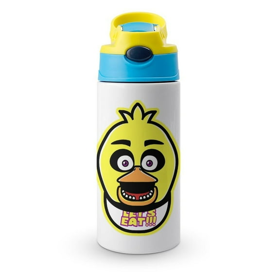 FANF Merch Water Bottle with Straw Lid Five Nights at Freddy 12oz Stainless Steel Cup Insulated Tumbler for Toddlers, School