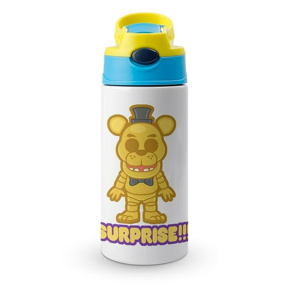 FANF Merch Water Bottle with Straw Lid Five Nights at Freddy 12oz Stainless Steel Cup Insulated Tumbler for Toddlers, School