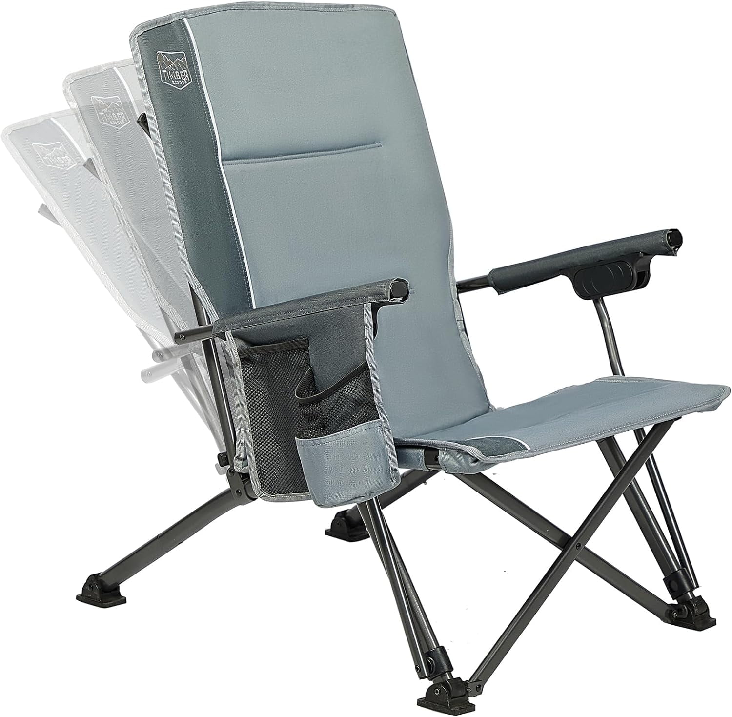 FANGL Folding Low Profile Camping Chair High Back with 3 Position