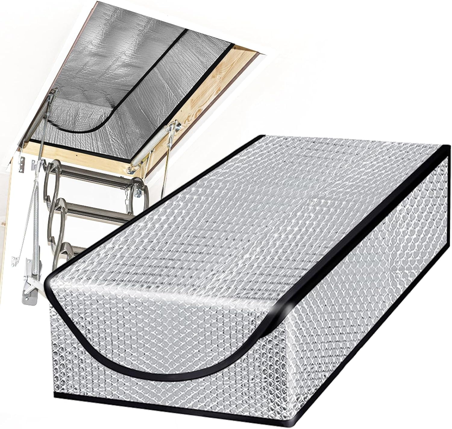 FANGNISN Attic Stairway Insulation Cover, Premium Energy Saving Attic Stairs Door Ladder Insulator Pull Down Tent with Zipper, Attic Cover, 25 in x 54 in x 11in
