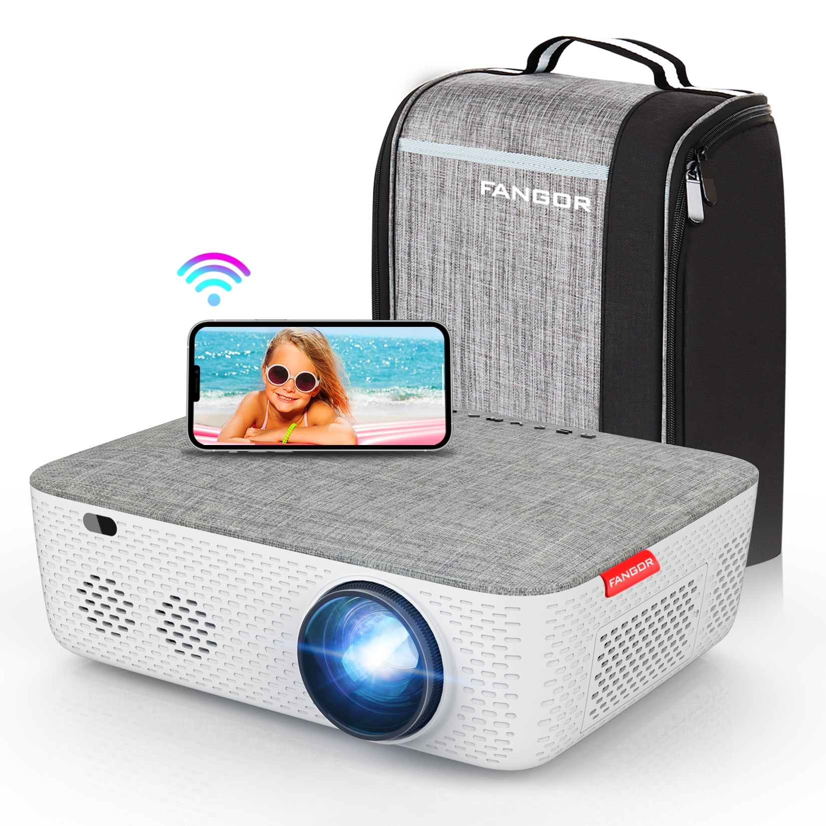 FANGOR Performance 701 Native 1080P Full HD Video Projector,Full Sealed Design Projector,WiFi Projector/45Electronic Keystone/300"Display/50% Zoom,Support 4K,Ideal For Home Theater/Business Use