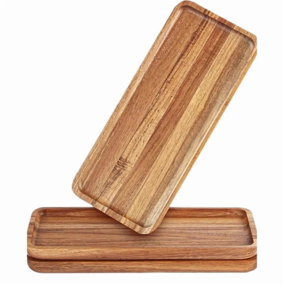FANGQIULI -3 sets of wooden trays for home decoration, food, cheese, fruit, vegetables, deli food, edible tray (12 x 5 x 0.8 inches)