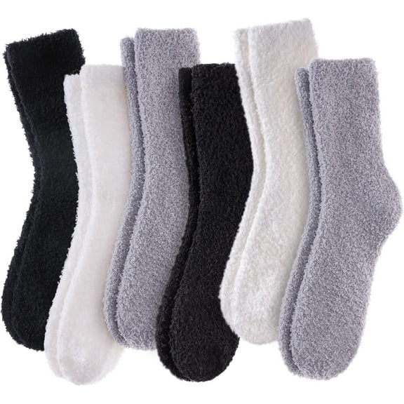 FANGQIULI Womens Fuzzy Socks Cozy Fluffy Winter Warm Slipper Socks Microfiber Soft Home Sleeping Socks