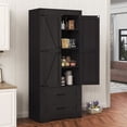 thumbnail image 1 of FANGSUM 72" Tall Pantry Cabinet, Kitchen Pantry Storage Cabinet with Barn Doors, Large Kitchen Storage Cabinet with Drawers & Adjustable Shelf, for Kitchen, Dining Room, Bathroom, 1 of 6