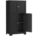 thumbnail image 1 of TEENFON Black Storage Cabinet with 2 Adjustable Shelves & 4 Doors, Freestanding Bathroom Storage Cabinet, Cupboard, Floor Cabinets for Living Room, Entryway, Home Office, 1 of 10