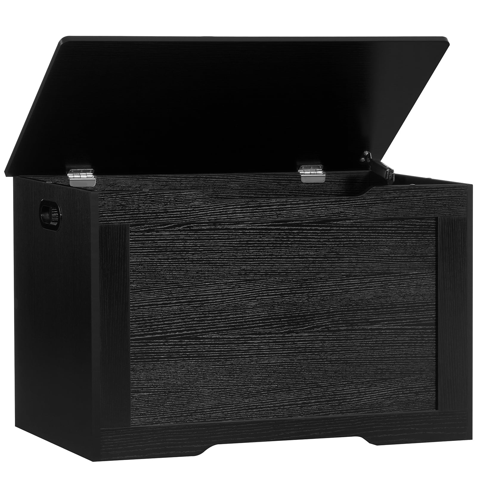 TEENFON Storage Bench, 29” Retro Wooden Storage Chest with U-Shaped Cut-Out Pull, Safety Hinge, Easy Assembly for Toy Box Organizer