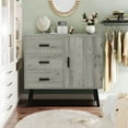 thumbnail image 1 of FANGSUM Storage Cabinet, Floor Cabinet with 3 Drawers & Adjustable Shelf, Storage Cabinet for Living Room, Bedroom, Kitchen, Office, Gray, 1 of 7
