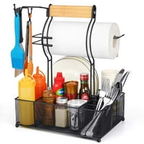 FANGSUN Grill Utensil Caddy, Picnic Caddy with Paper Towel Roll Holder
