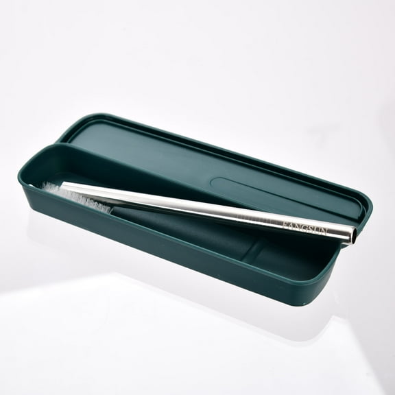 FANGSUN Reusable Stainless Steel Drinking Straw with Cleaning Brush & Travel Case, Eco-Friendly Metal Straw for Smoothies, Juices, Hot & Cold Drinks