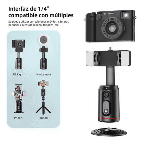 FANGTUOS Auto Face Tracking AI Smart Gimbal 360 Selfie Stick Rotation For Smartphone video Vlog Stabilizer Phone Holder