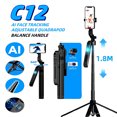 thumbnail image 1 of FANGTUOSI 2025 New gimbal stabilizer anti shake pan tilt selfie stick  intelligent AI follow-up for smartphone bluetooth remote tripod, 1 of 9