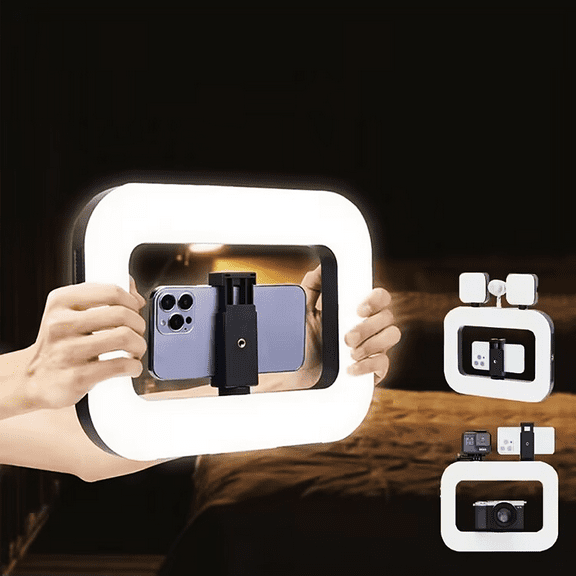 FANGTUOSI Selfie fill Light Photography Lighting Led square Lamp for Video Recording Live Broadcast Mobile fill light with clip