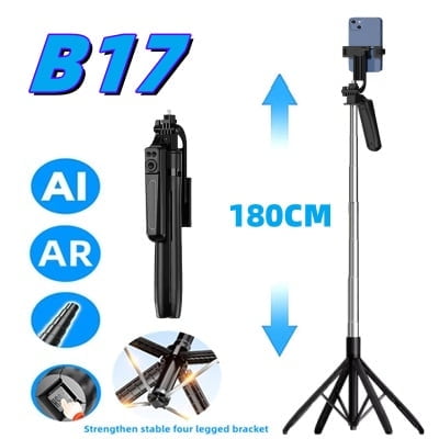 NEW FANGTUOSI Wireless Selfie Stick Tripod with Bluetooth Remote, Portables Foldable Stand for Vlog Shooting Record for iPhone