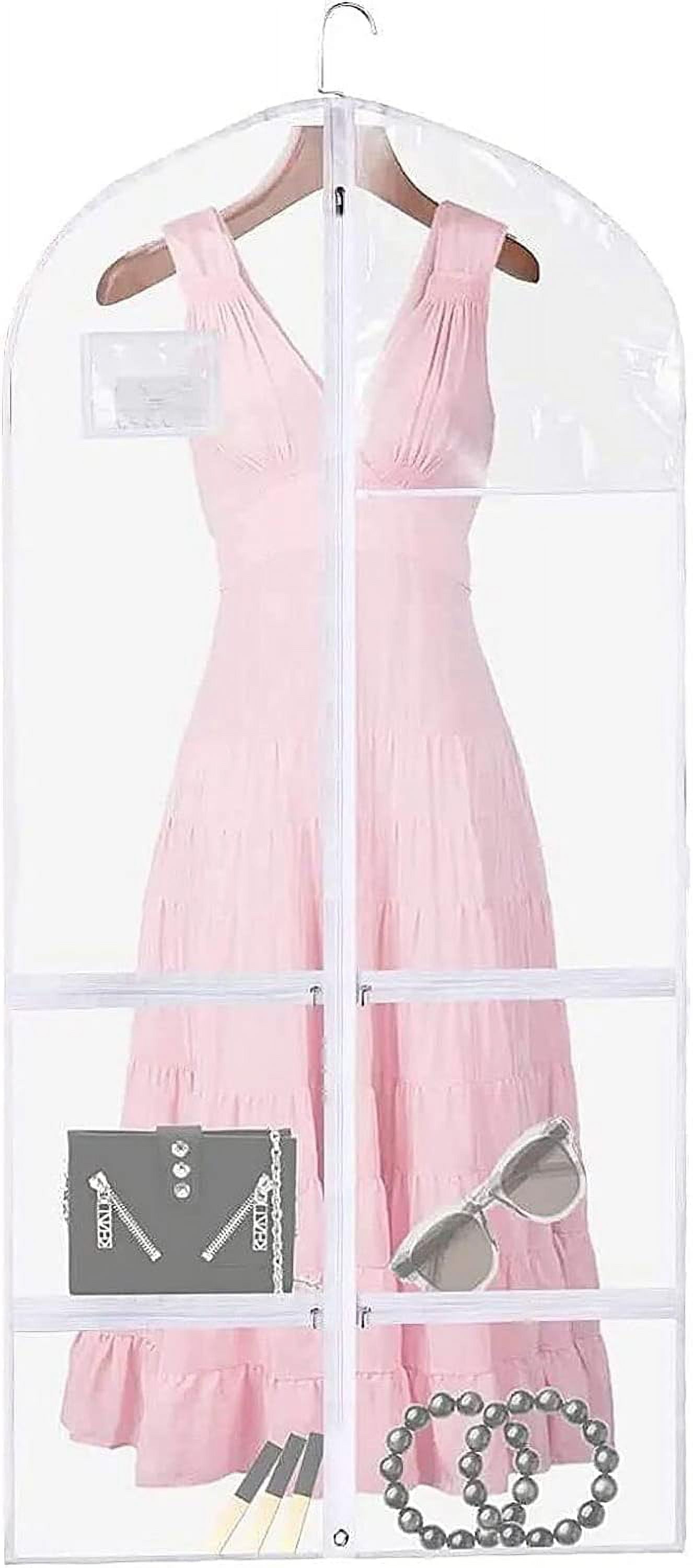 Numjaw 50'' Garment Bag for Hanging Clothes,Clear Dance Garment Bags for Dancers,Dance Costume