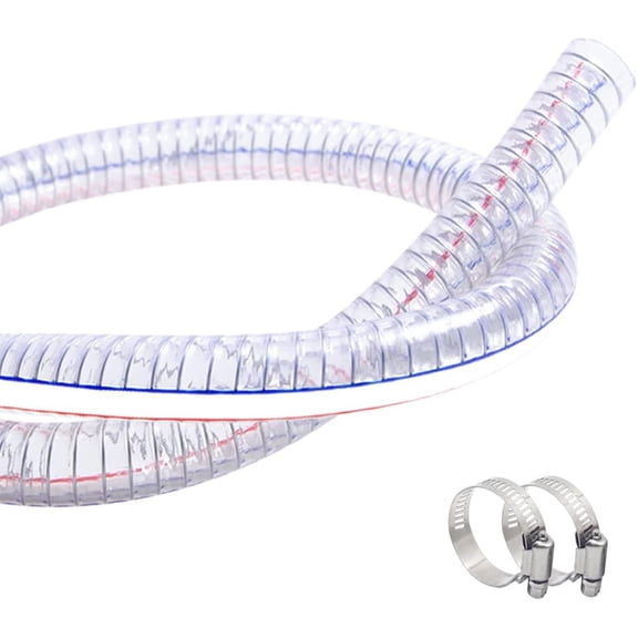 FANHAO 1 Inch ID x 1-1/4 Inch OD Heavy-Duty Steel Wire Suction PVC Flexible Tubing High Pressure UV Chemical Resistant Thick Vinyl Hose Tube, 3.3 FT