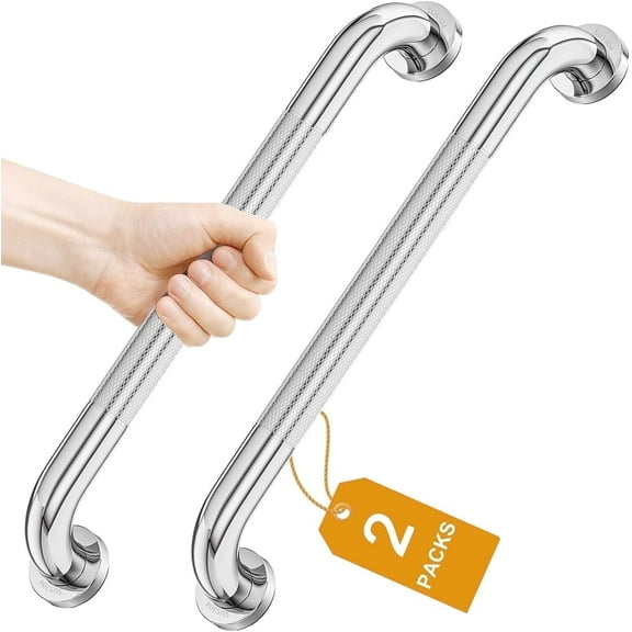 FANHAO 2 Pack Shower Grab Bar, 16 in Stainless Steel Bathroom Grab Bar with Wall Mount, 500lbs