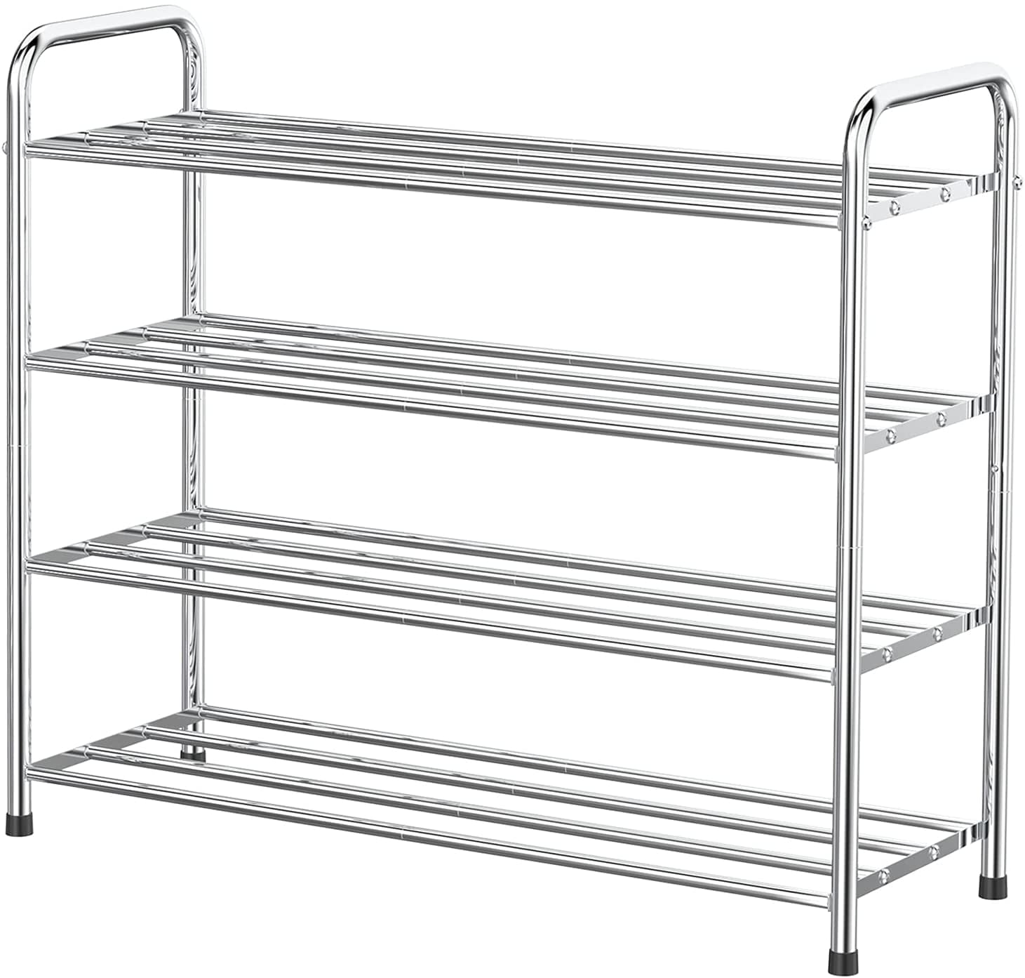 FANHAO 4-Tier Shoe Rack, 100% Stainless Steel Shoe Storage Organizer, up to 12 Pairs for Entryway