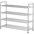 thumbnail image 1 of FANHAO 4-Tier Shoe Rack, 100% Stainless Steel Shoe Storage Organizer, up to 12 Pairs for Entryway, 1 of 7