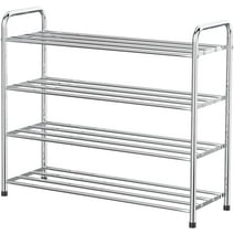 FANHAO 4-Tier Shoe Rack, 100% Stainless Steel Shoe Storage Organizer, up to 12 Pairs for Entryway