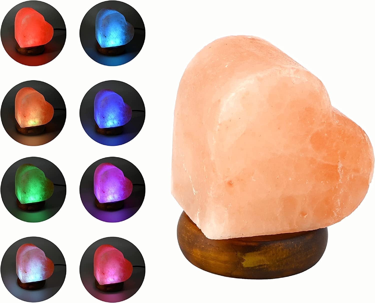 FANHAO 6.3 in Himalayan Salt Lamp, Dimmable LED, Modern Home Decor,1.5lbs,3W