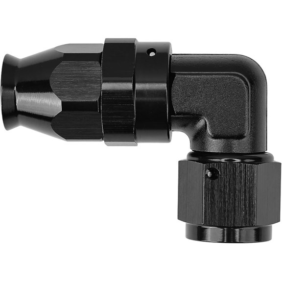 FANHAO 6AN PTFE Hose End Fitting 90 Degree Black Tight Radius Aluminum for Teflon Hose Only