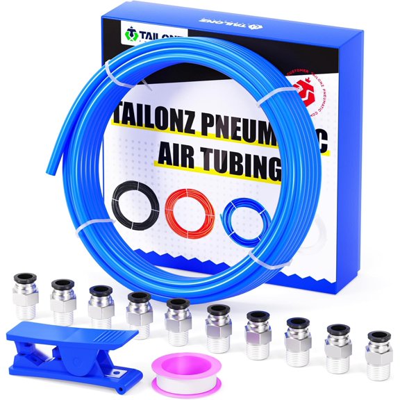 FANHAO 8mm or 5/16 inch OD 5mm ID Polyurethane PU Air Hose Pipe Tube Kit 10 Meter 32.8ft