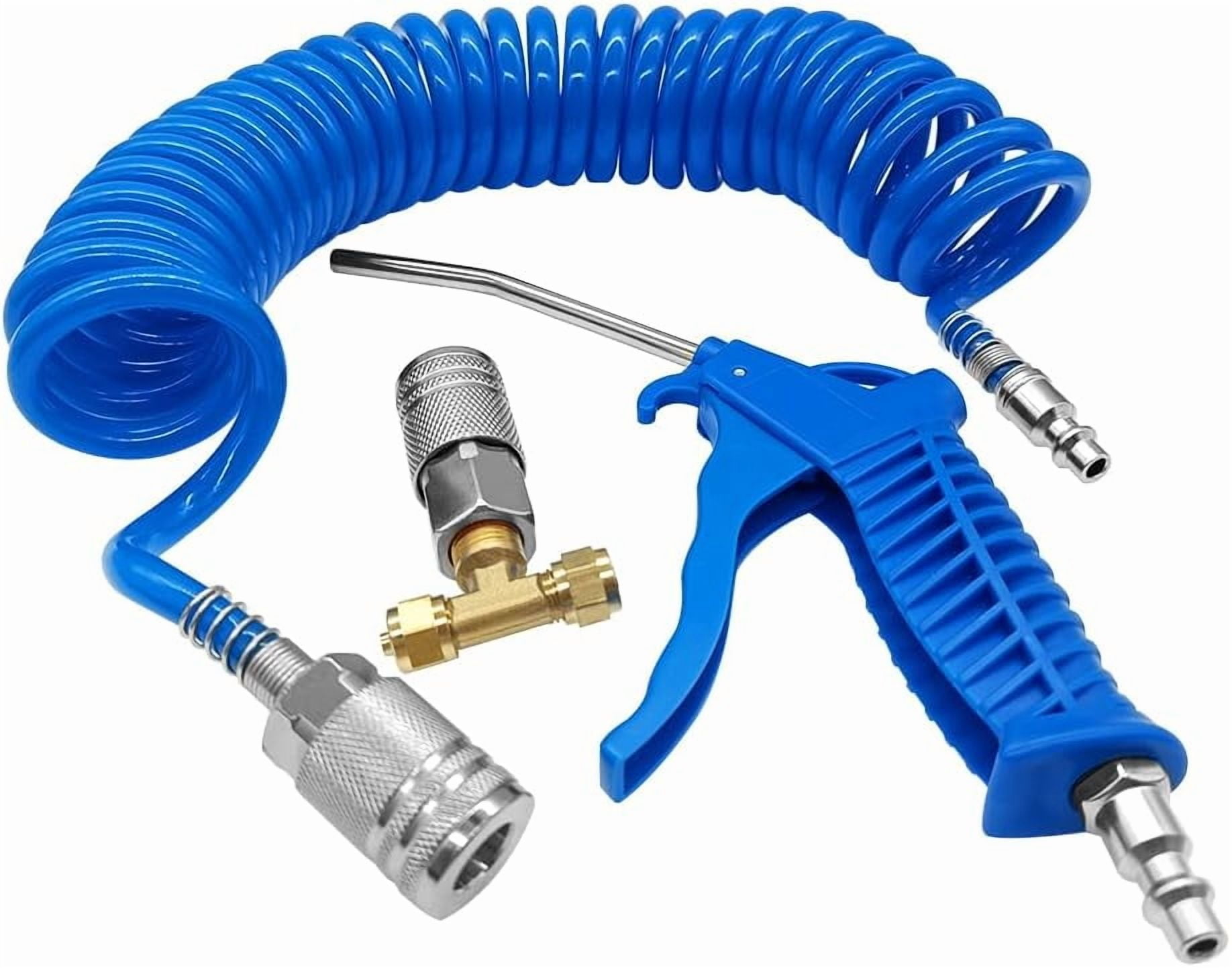 FANHAO Air Blow Gun Kit with 16ft Long Pneumatic Pu Hose, Heavy Duty Air Duster Gun for Air Compressor