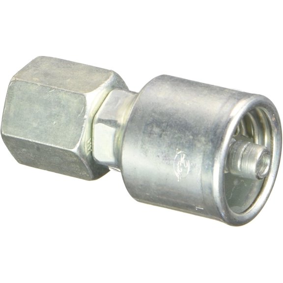 FANHAO G25170-0406 4G-6FJX MegaCrimp Coupling, Female JIC 37 Flare Swivel, 0.25" Hose ID, 9/16-18 Thread Size