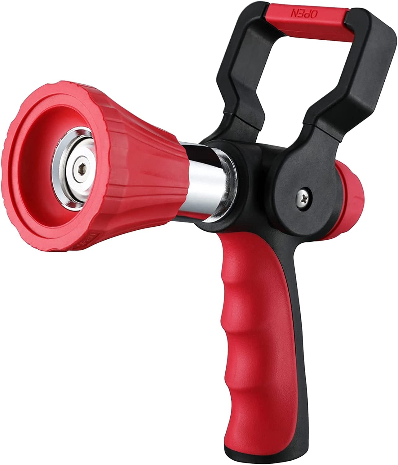 FANHAO Heavy Duty Metal Garden Hose Nozzle, High Pressure Fireman's Spray with Lever Handle & Ergonomic Grip, for Watering Lawn