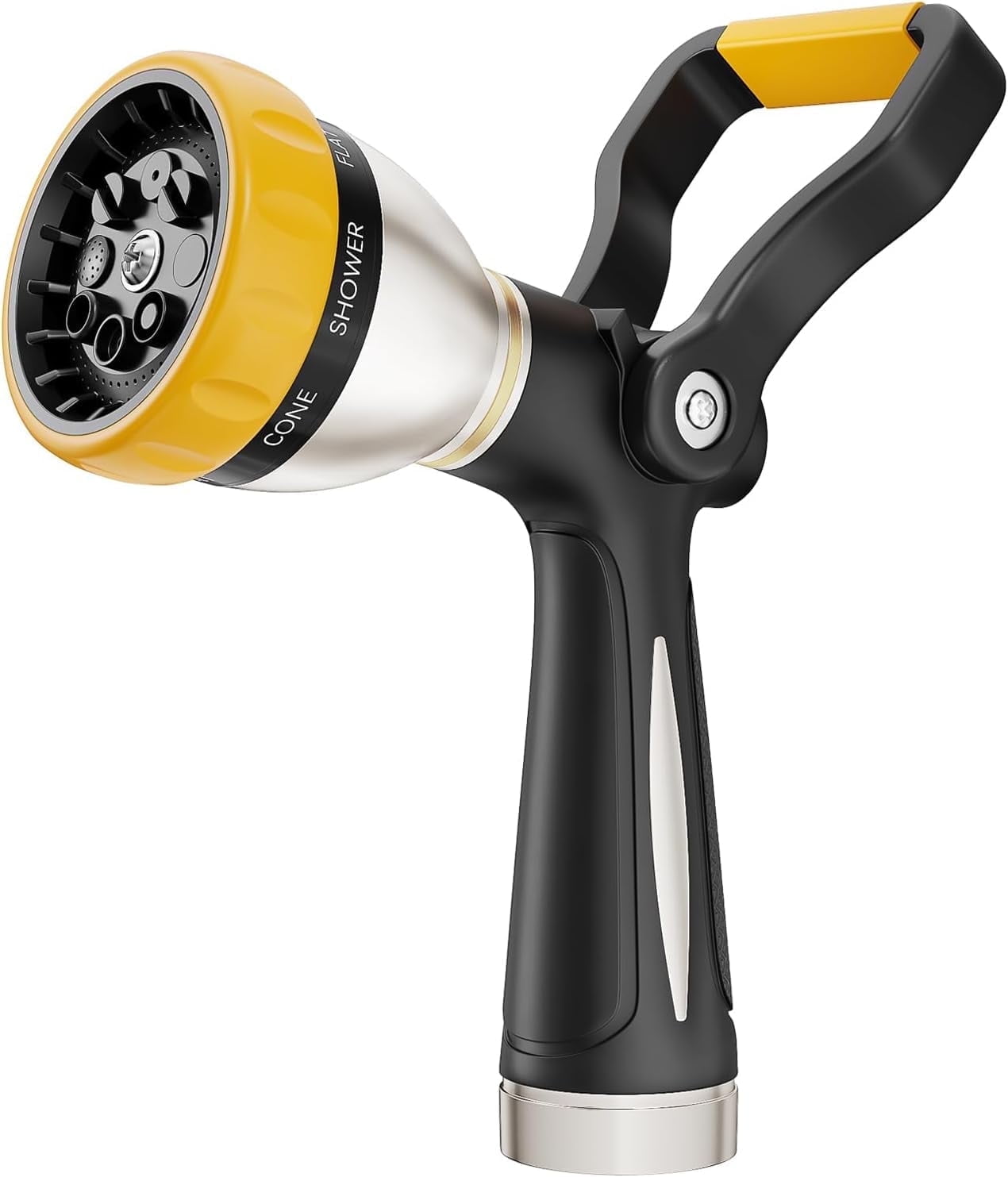 FANHAO High Pressure Fireman's Water Hose Nozzle, Metal Watering Nozzle 8 Spray Patterns for Garden