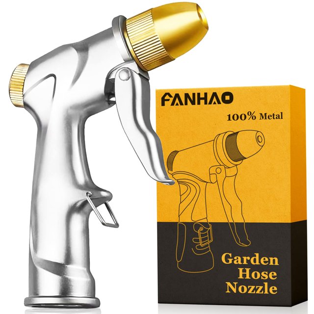 FANHAO Upgraded Garden Hose Nozzle Sprayer, 100 Heavy Duty Metal